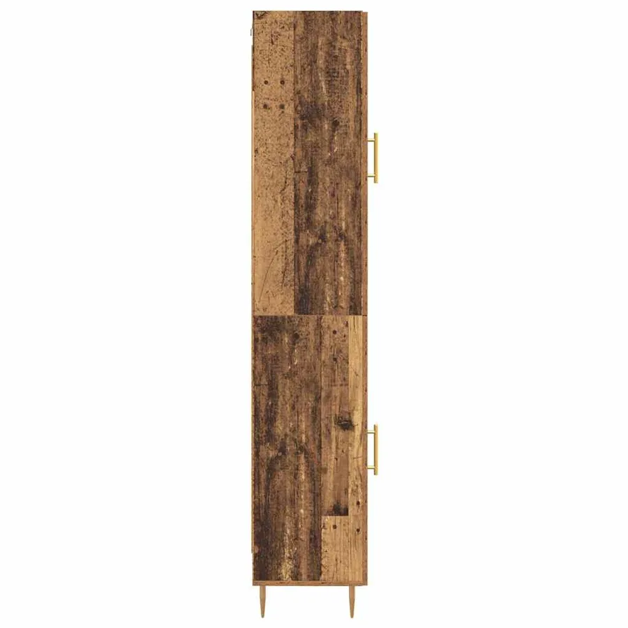 Haut Armoire 2 pcs Bois Ancien Verre - 9