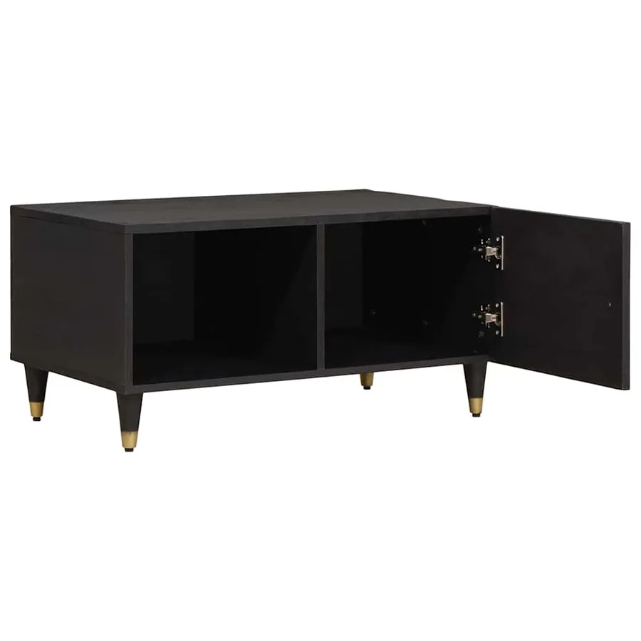 Table basse Noir 80 x 50 x 40 cm Bois de mangue massif - 2