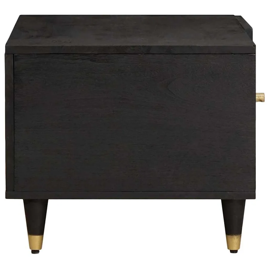 Table basse Noir 80 x 50 x 40 cm Bois de mangue massif - 4