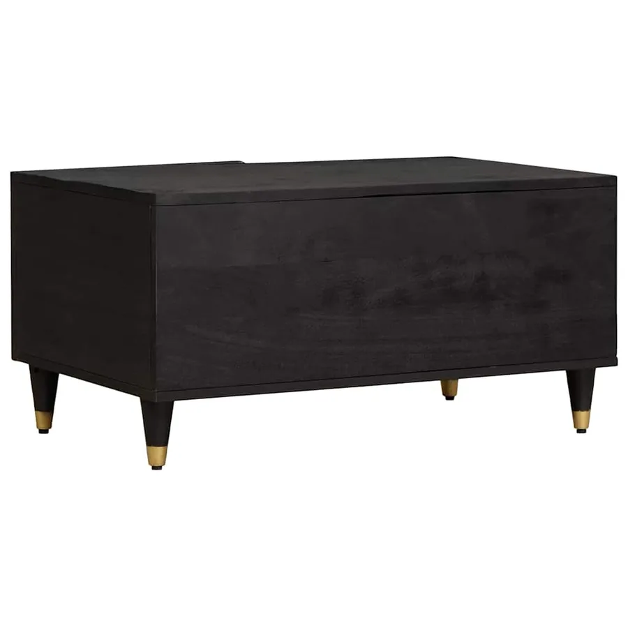 Table basse Noir 80 x 50 x 40 cm Bois de mangue massif - 5