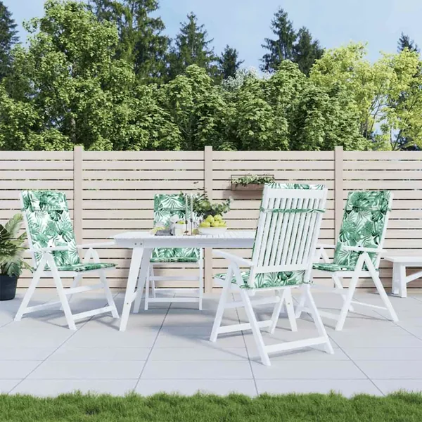 Coussins de chaise à dossier haut lot de 4 modèle de feuille