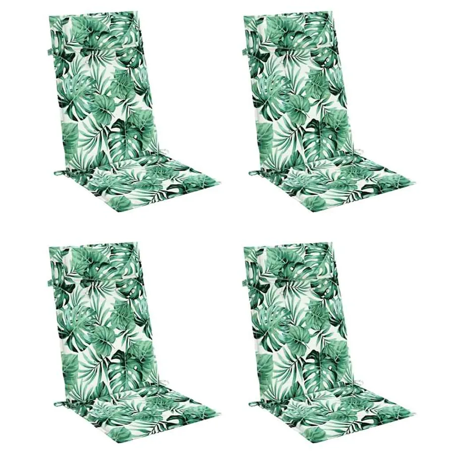 Coussins de chaise à dossier haut lot de 4 modèle de feuille - 3