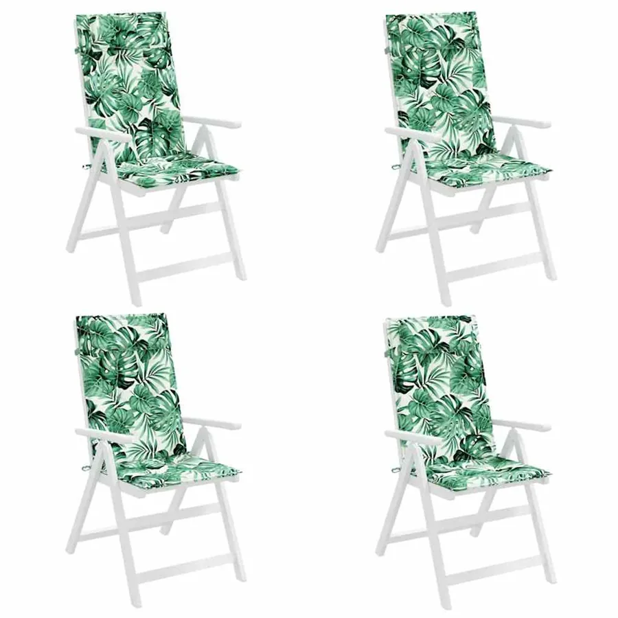 Coussins de chaise à dossier haut lot de 4 modèle de feuille - 4