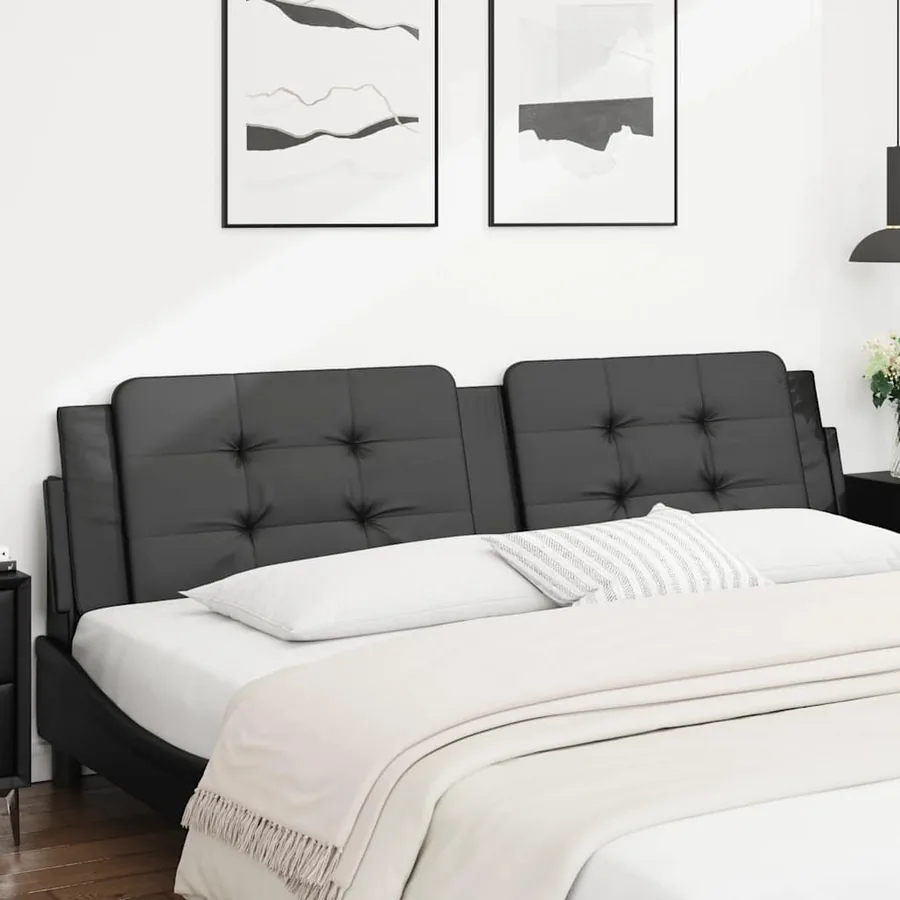 Coussin de tête de lit Zadar noir 193 cm similicuir