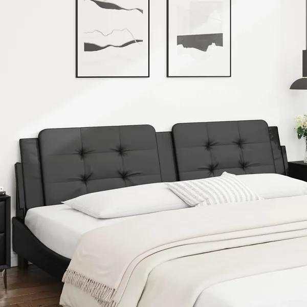 Coussin de tête de lit Zadar noir 193 cm similicuir