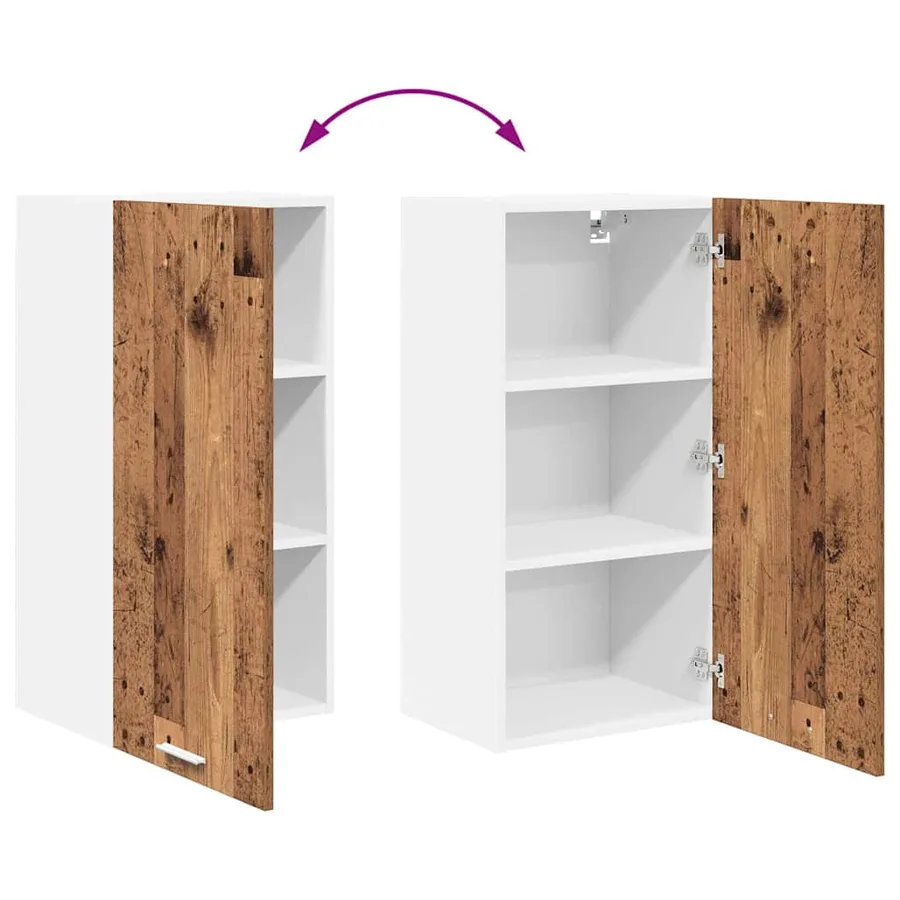 Armoire suspendue Bois ancien et Blanc 40 x 31 x 80 cm - 11