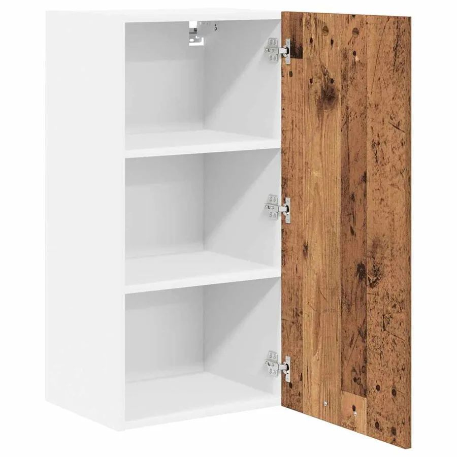 Armoire suspendue Bois ancien et Blanc 40 x 31 x 80 cm - 5
