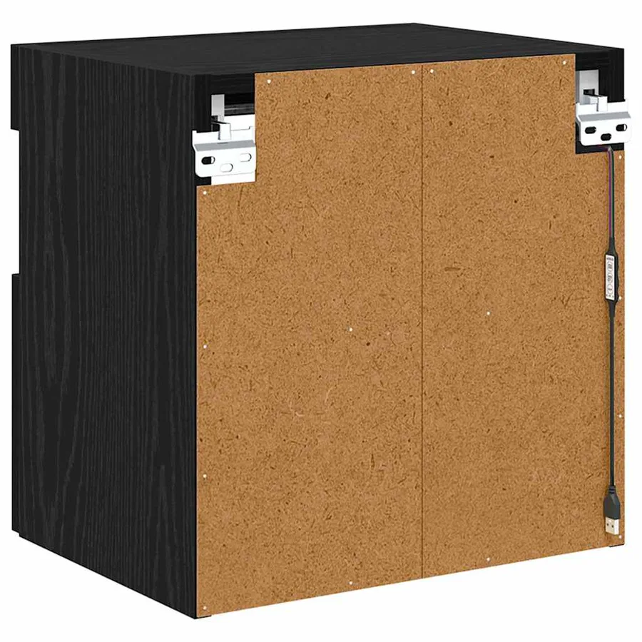 Meubles TV muraux avec LED 2 pcs Chêne noir 40 x 30 x 40 cm - 11