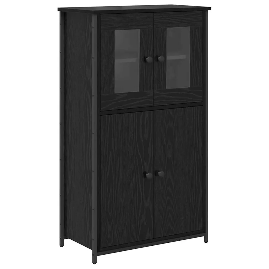 Haut Armoire Chêne noir 62 x 32 x 106,5 cm Bois d'ingénierie - 2