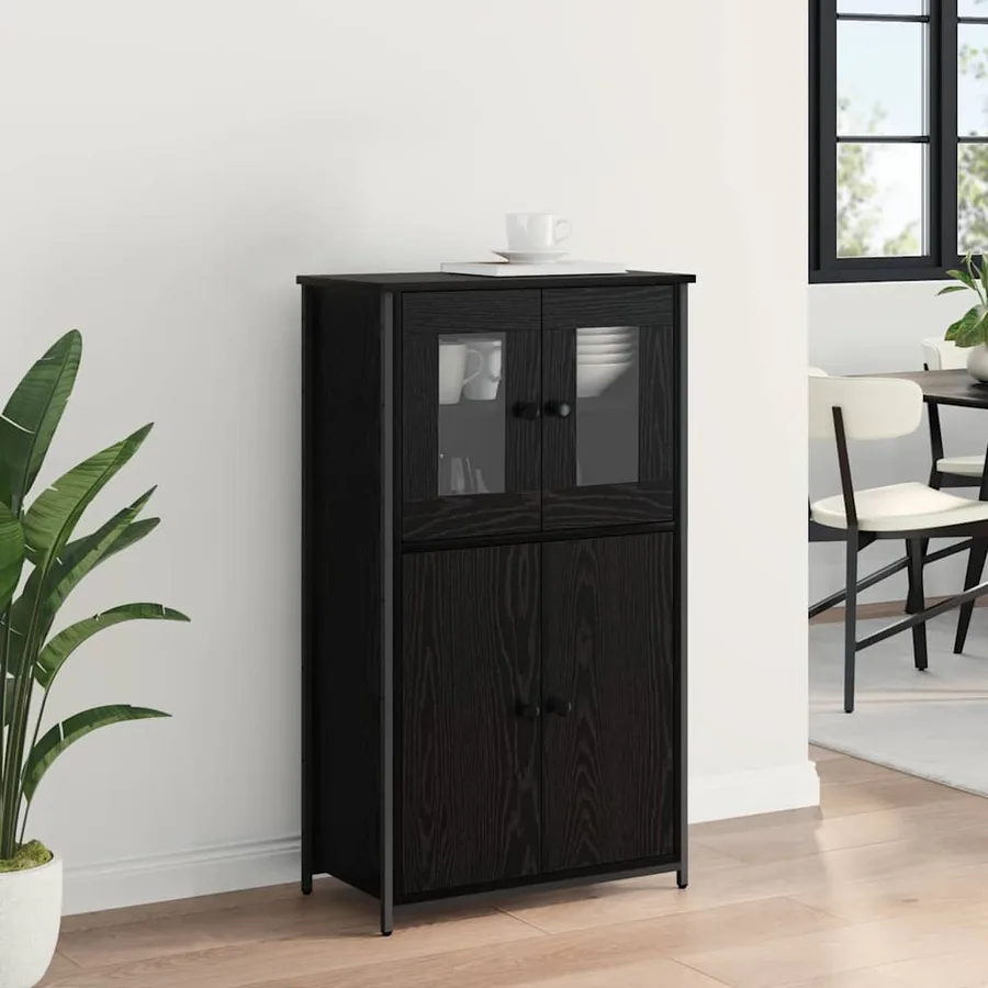 Haut Armoire Chêne noir 62 x 32 x 106,5 cm Bois d'ingénierie - 4