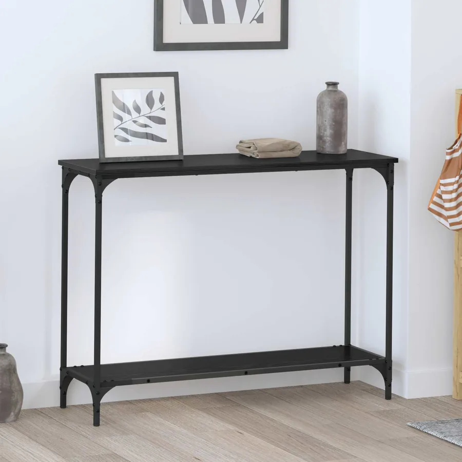 Table console Chêne noir 101 x 30.5 x 75 cm Bois d'ingénierie