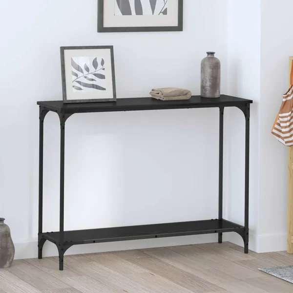 Table console Chêne noir 101 x 30.5 x 75 cm Bois d'ingénierie