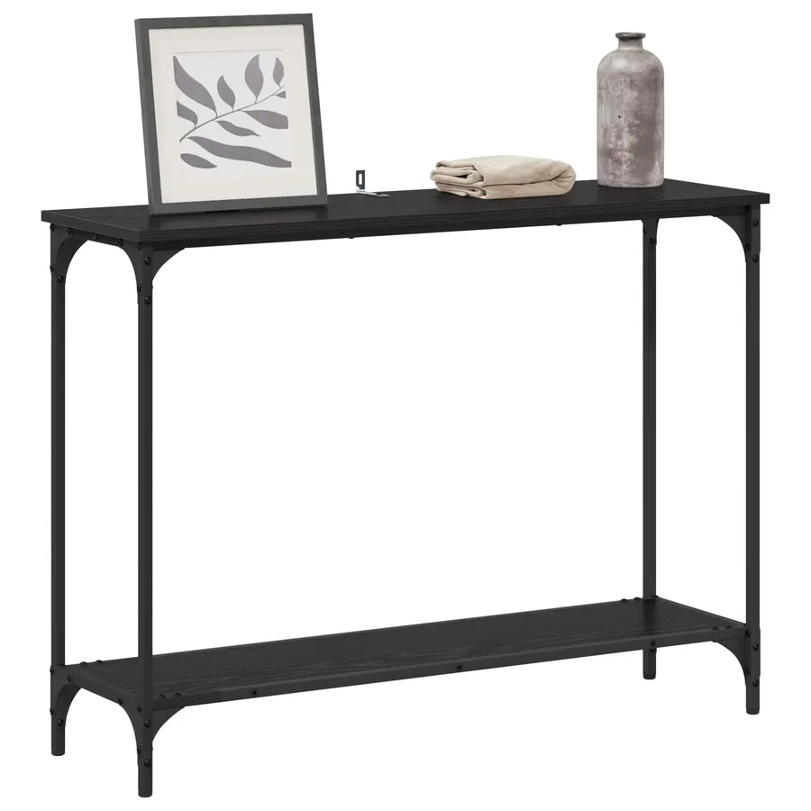 Table console Chêne noir 101 x 30.5 x 75 cm Bois d'ingénierie - 3