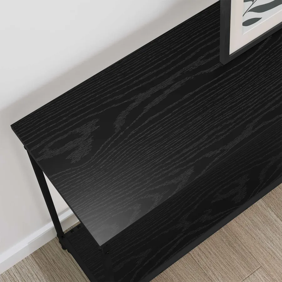 Table console Chêne noir 101 x 30.5 x 75 cm Bois d'ingénierie - 4