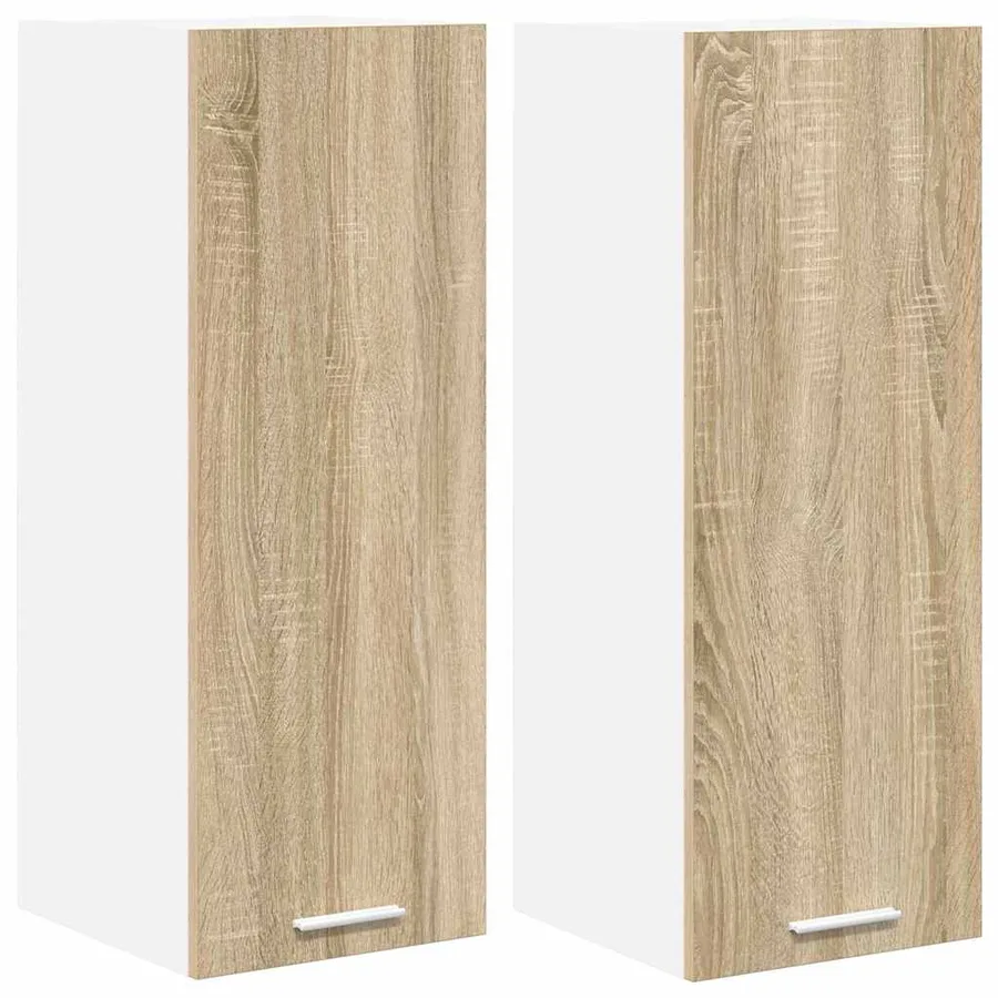 Armoire suspendue 2 pcs Chêne Sonoma et Blanc 30 x 31 x 80 cm - 2