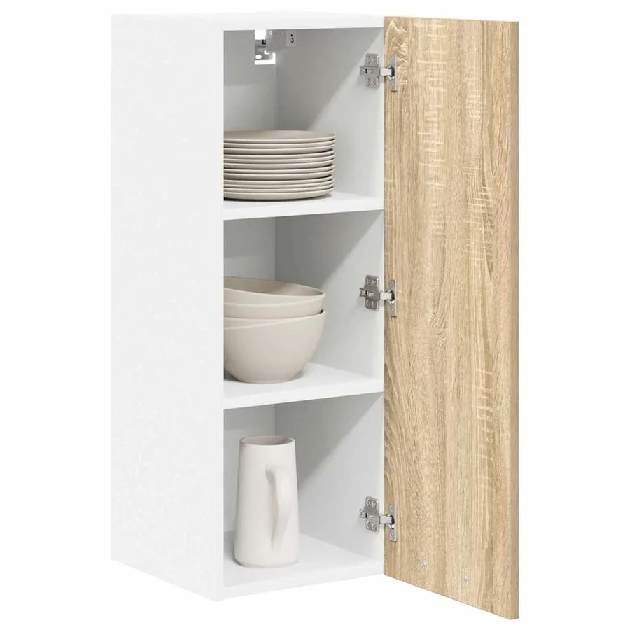 Armoire suspendue 2 pcs Chêne Sonoma et Blanc 30 x 31 x 80 cm - 3