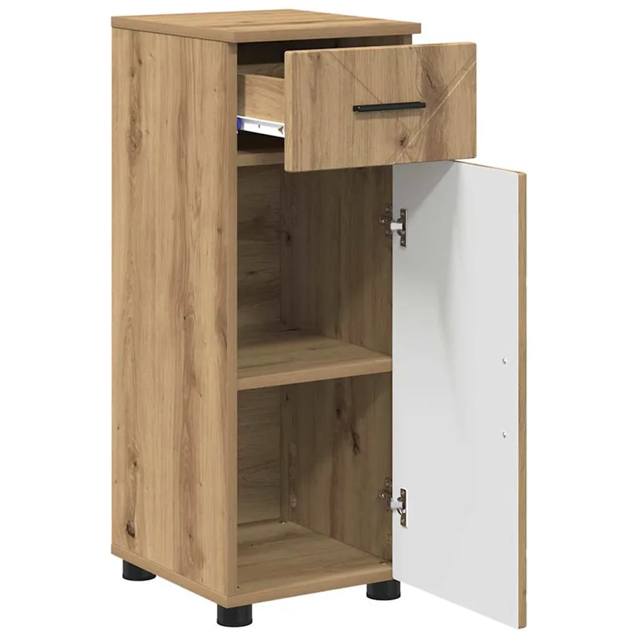 Cabinet de salle de bain Chêne artisanal 30 x 35 x 80 cm - 5