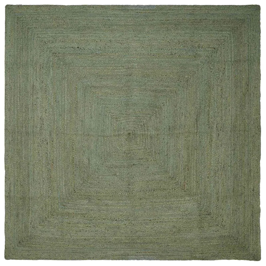 Tapis de surface Carré Vert olive 200 x 200 cm Jute