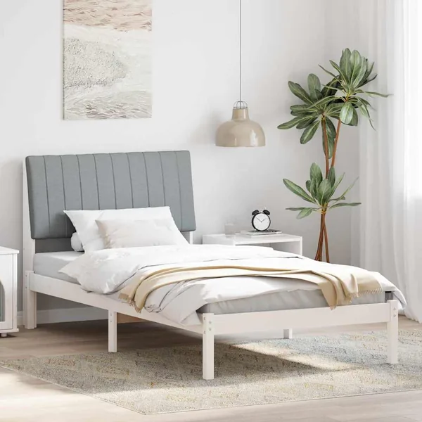 Cadre de lit avec tête de lit Blanc 100 x 200 cm Pin massif