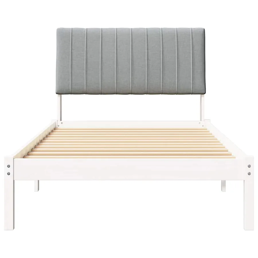 Cadre de lit avec tête de lit Blanc 100 x 200 cm Pin massif - 5