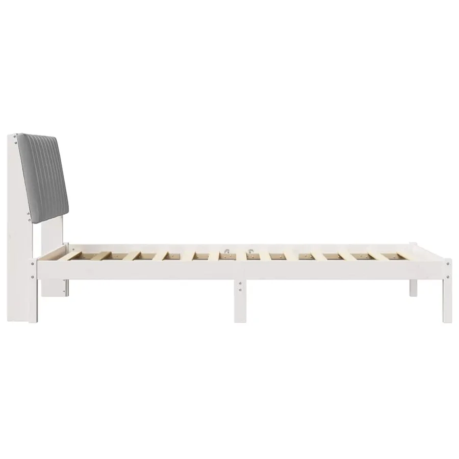 Cadre de lit avec tête de lit Blanc 100 x 200 cm Pin massif - 6