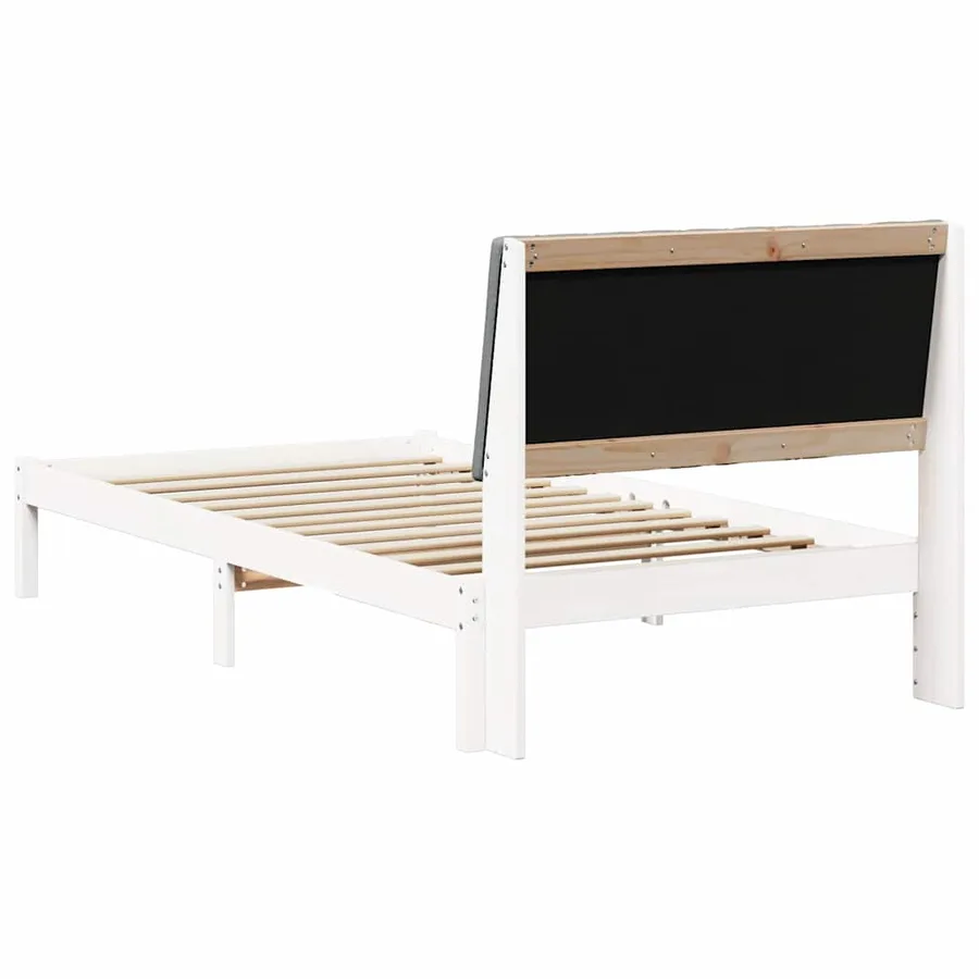 Cadre de lit avec tête de lit Blanc 100 x 200 cm Pin massif - 7