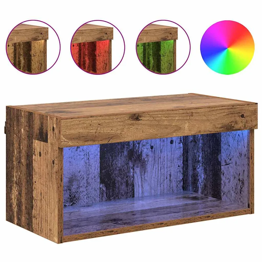 Ensemble meuble TV avec LED Bois Ancien 60 x 30 x 30 cm - 4