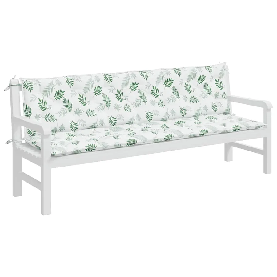Coussins de banc de jardin lot de 2 motif de feuilles tissu - 4