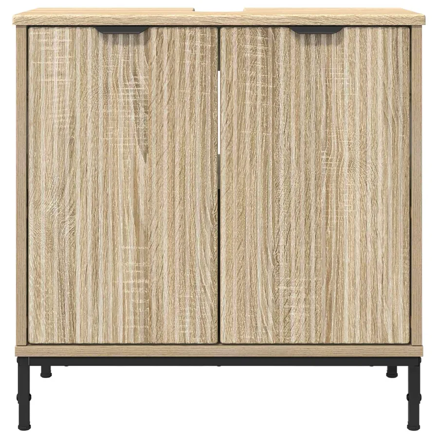 Meuble de Lavabo de Salle de Bain avec stockage Chêne Sonoma - 6