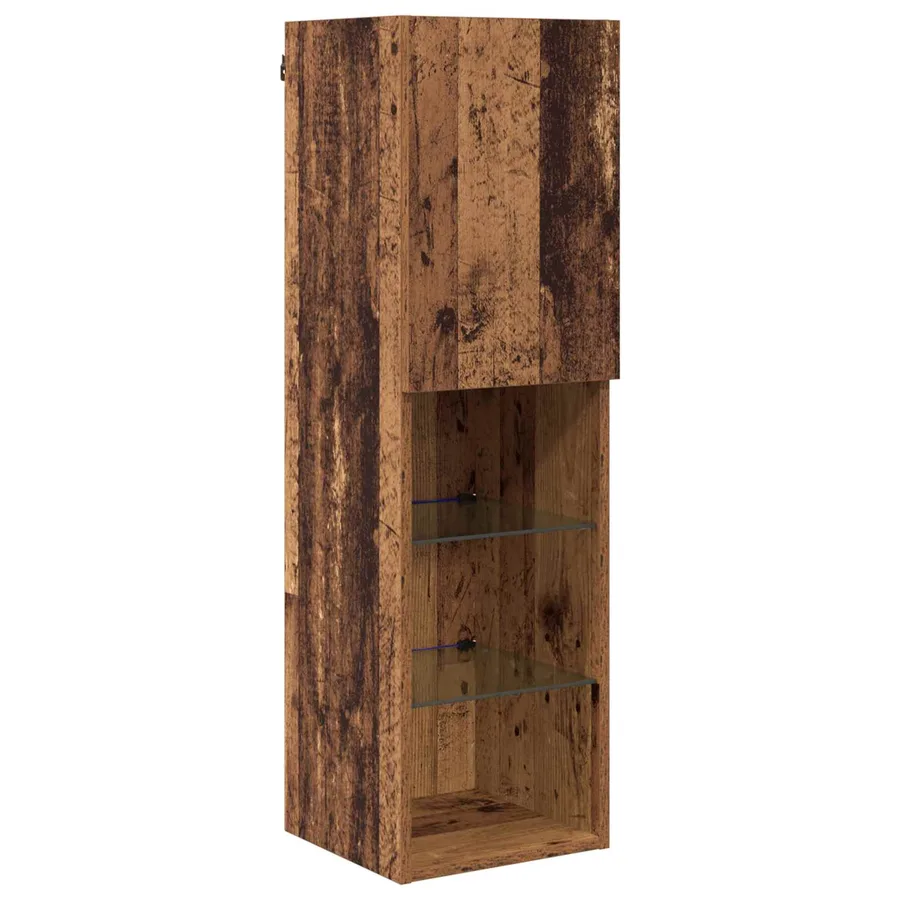 Meuble TV avec LED 7 pcs Bois ancien Bois d'ingénierie - 6