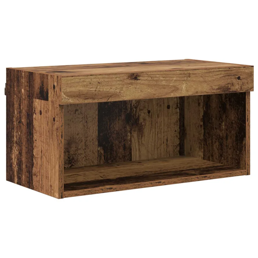 Meuble TV avec LED 7 pcs Bois ancien Bois d'ingénierie - 7