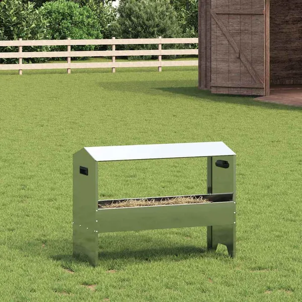 Trough d'alimentation pour le bétail Argent 79 x 35 x 62 cm