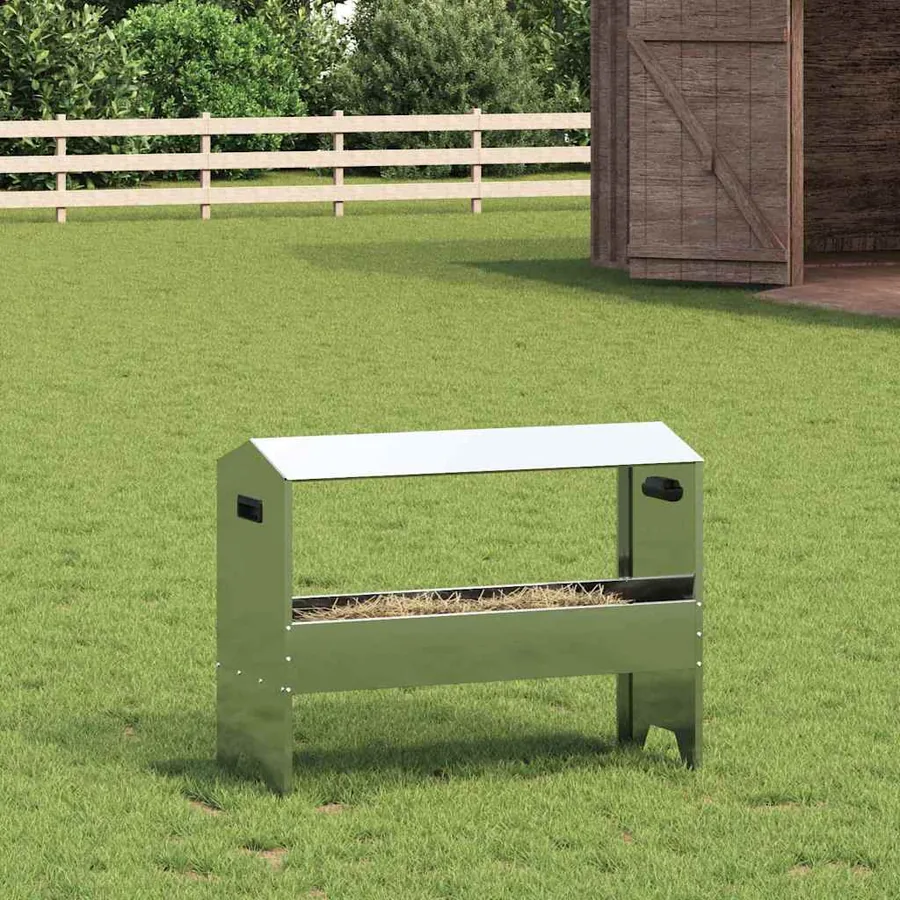 Trough d'alimentation pour le bétail Argent 79 x 35 x 62 cm