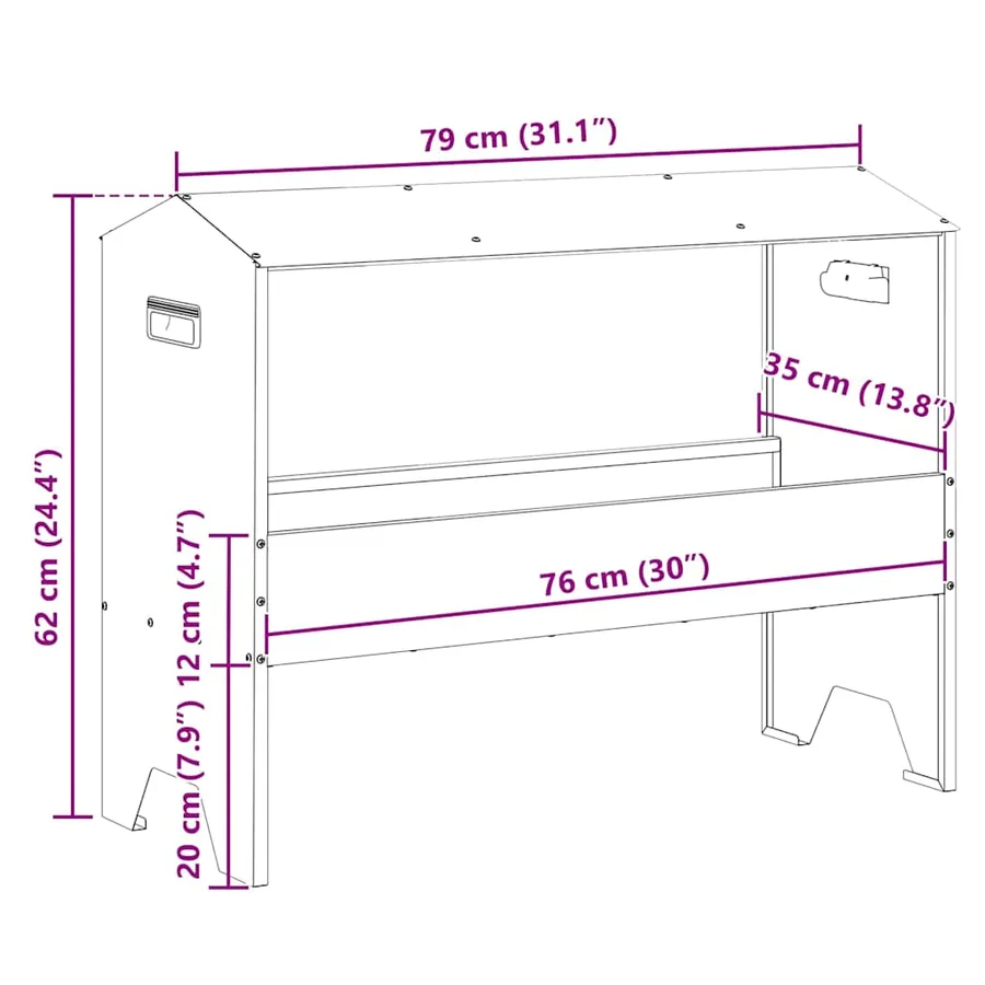 Trough d'alimentation pour le bétail Argent 79 x 35 x 62 cm - 14