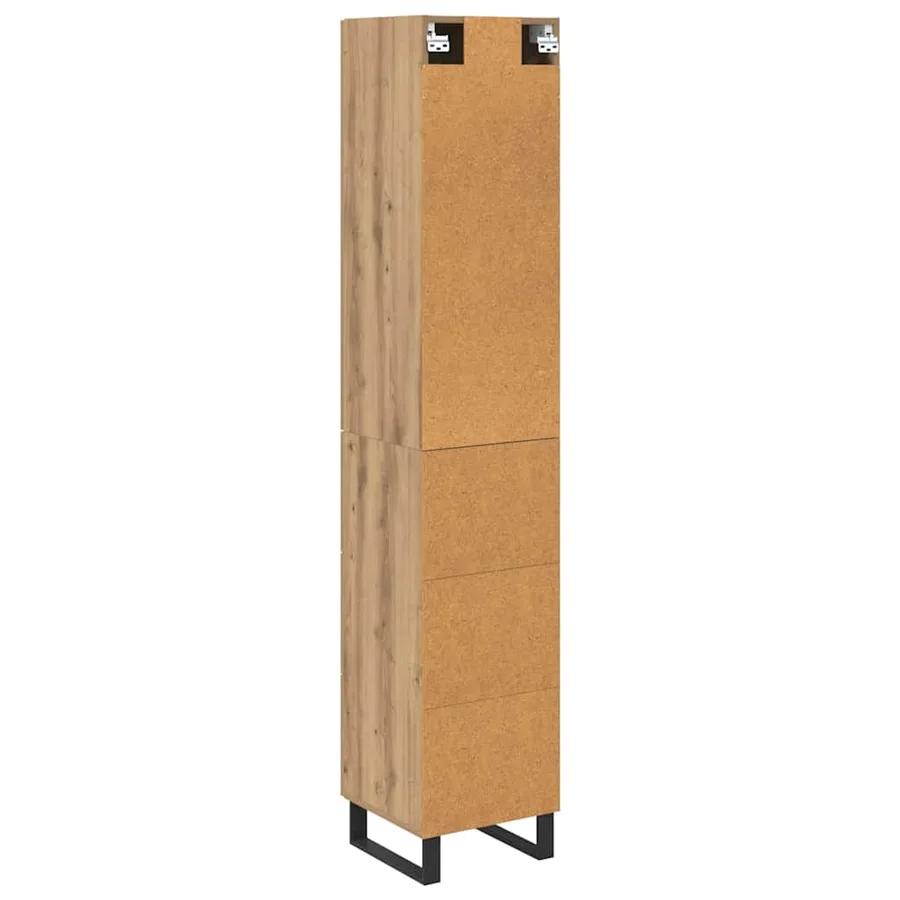 Haut Armoire avec tiroir Chêne artisanal 34,5 x 34 x 180 cm - 10