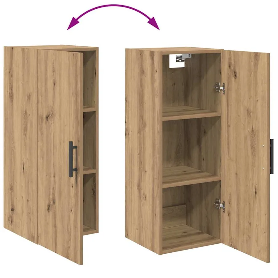 Haut Armoire avec tiroir Chêne artisanal 34,5 x 34 x 180 cm - 13