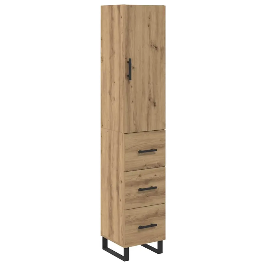Haut Armoire avec tiroir Chêne artisanal 34,5 x 34 x 180 cm - 2