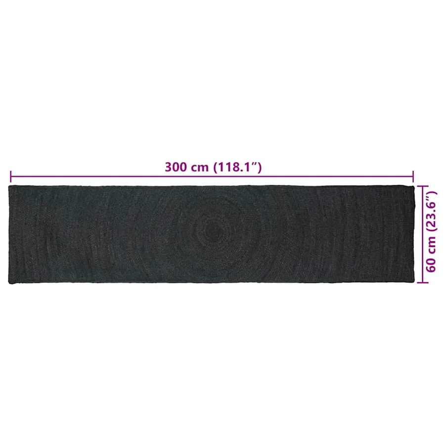 Tapis de surface Gris foncé 60 x 300 cm Jute - 9