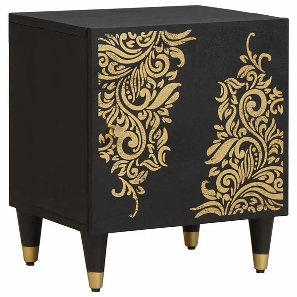 Cabinet de chevet avec porte Noir 40 x 33 x 46 cm
