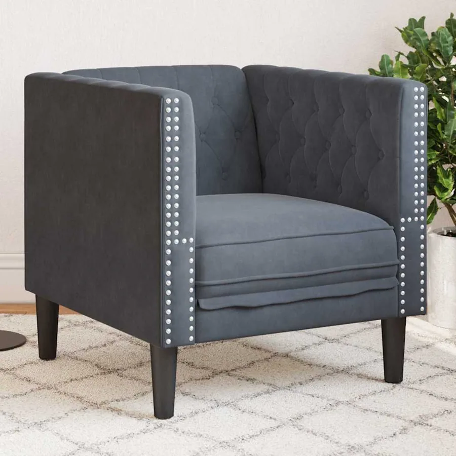 Canapé Gris foncé 74,5 x 71 x 70,5 cm Velours