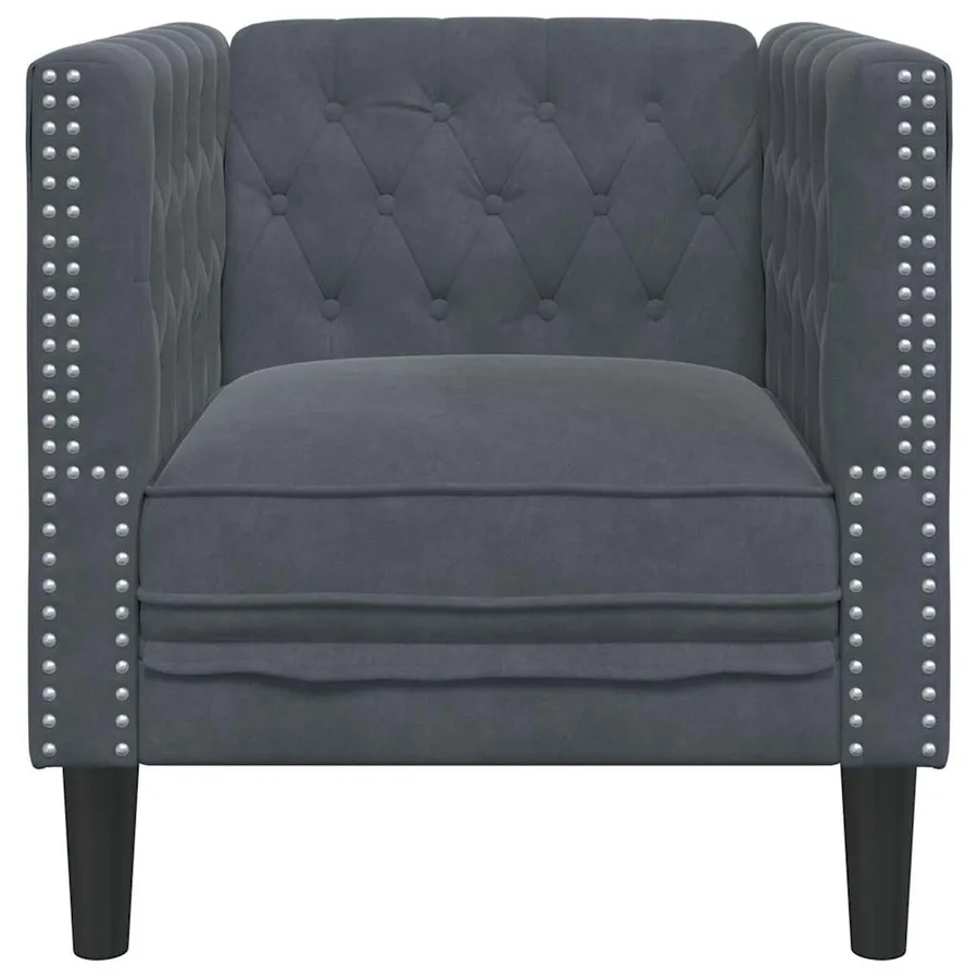 Canapé Gris foncé 74,5 x 71 x 70,5 cm Velours - 4