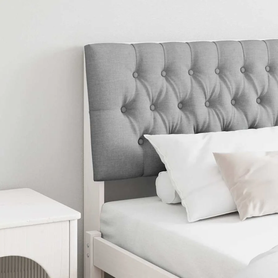 Tête de lit capitonnée Gris clair 200 cm Pin massif