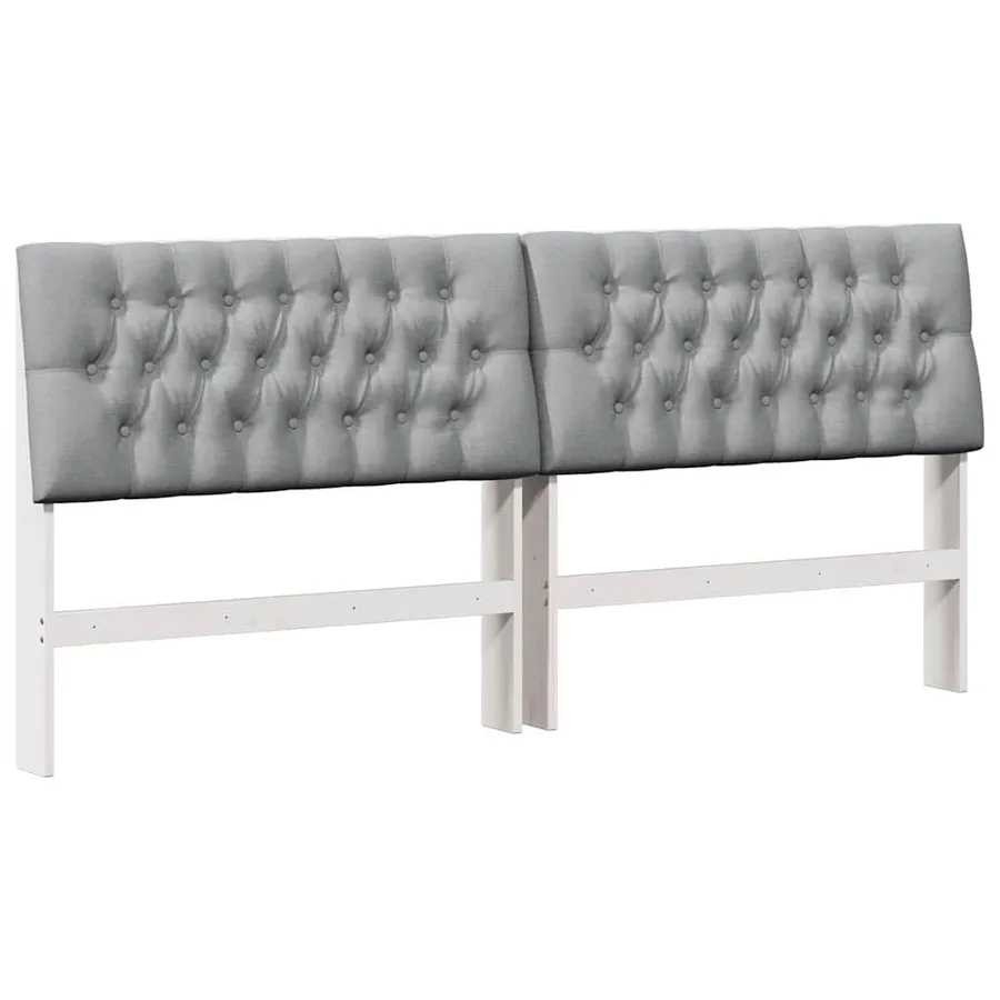 Tête de lit capitonnée Gris clair 200 cm Pin massif - 2