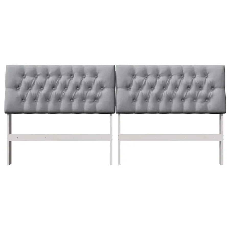 Tête de lit capitonnée Gris clair 200 cm Pin massif - 4