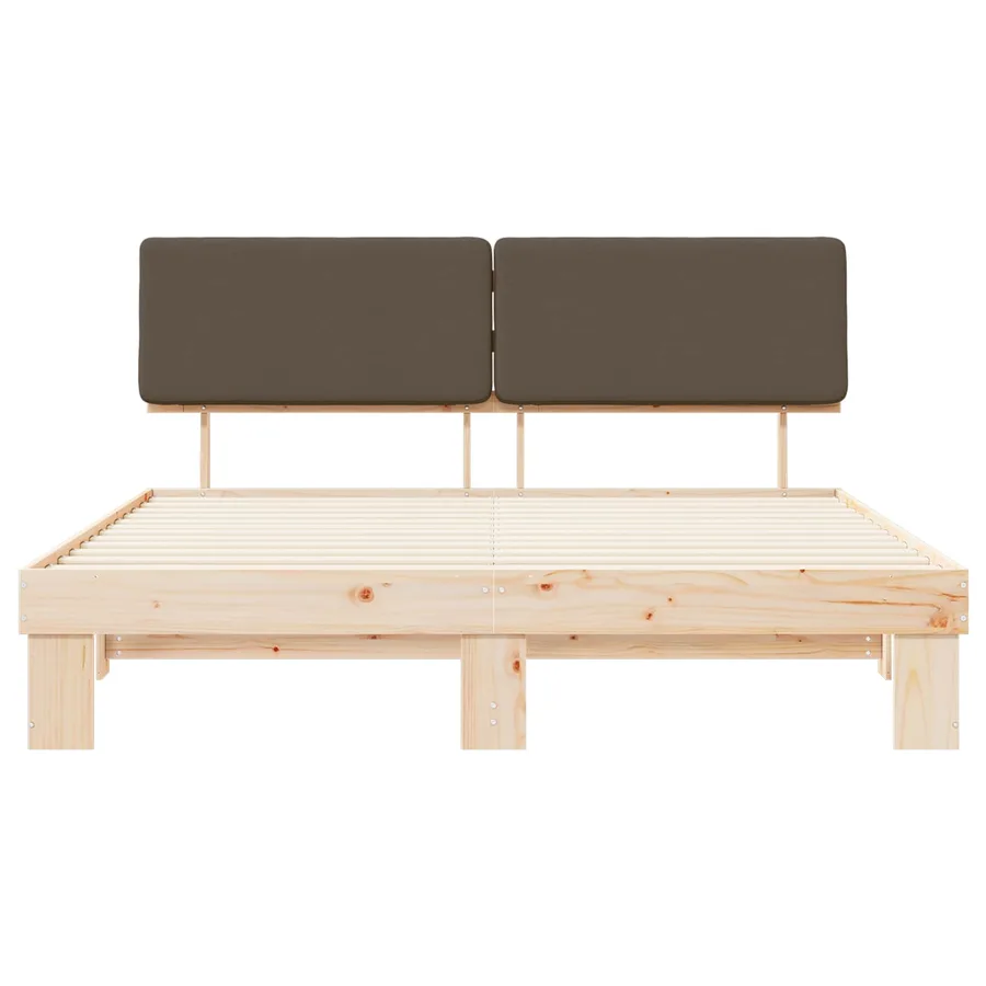 Cadre de lit avec tête de lit rembourrée Taupe 200 x 200 cm - 5