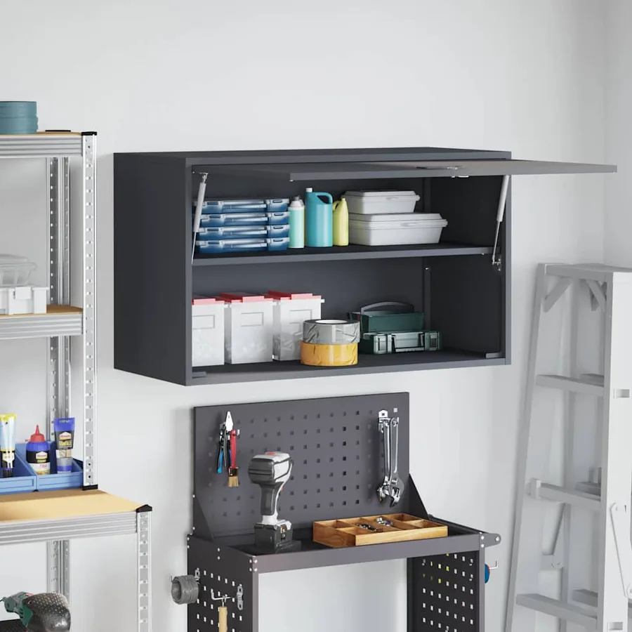 Armoire murale pour garage Anthracite 90 x 40 x 53 cm - 4
