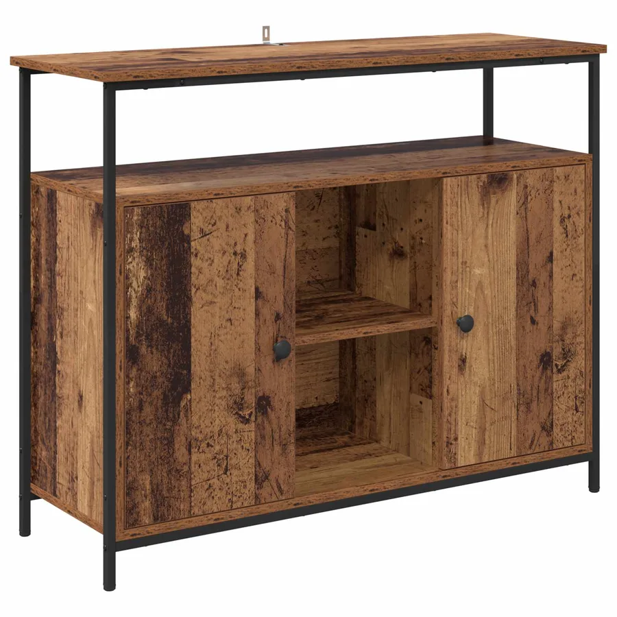 Buffet Bois Ancien 100 x 35 x 80 cm Bois d'ingénierie - 2