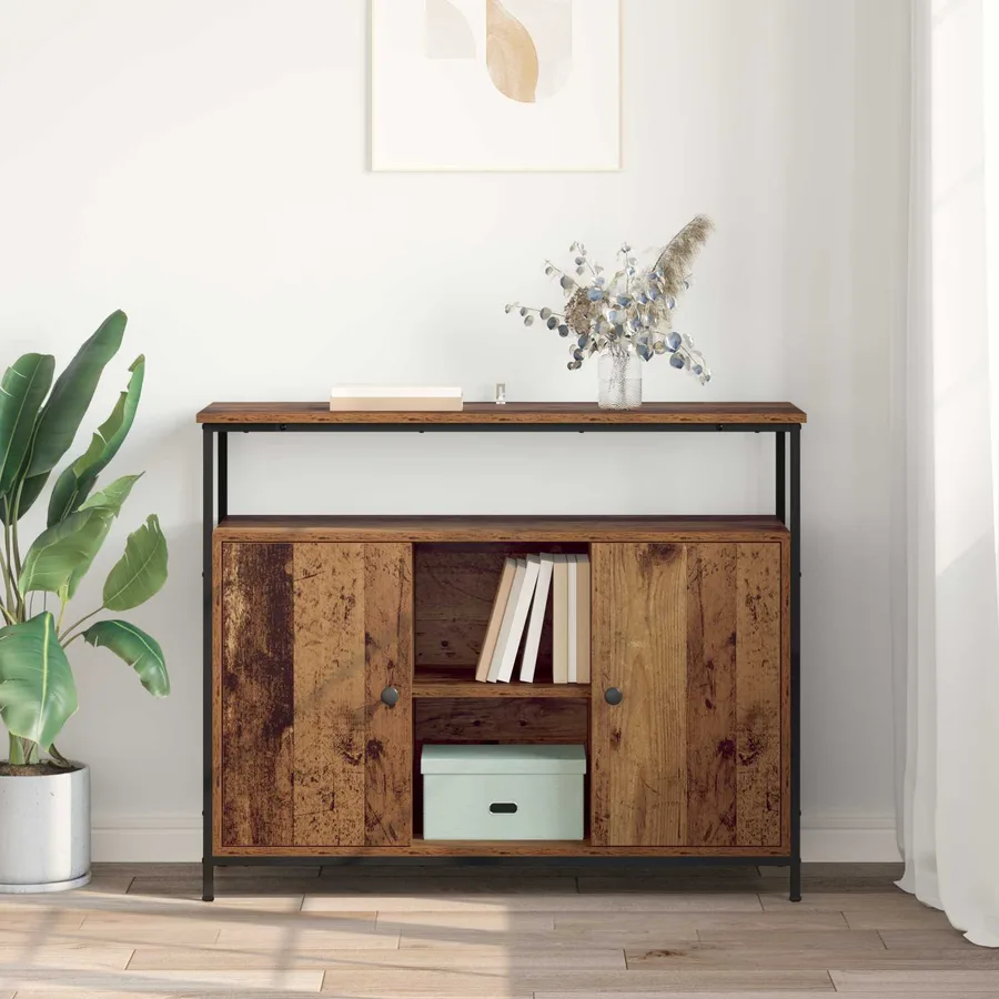 Buffet Bois Ancien 100 x 35 x 80 cm Bois d'ingénierie - 4