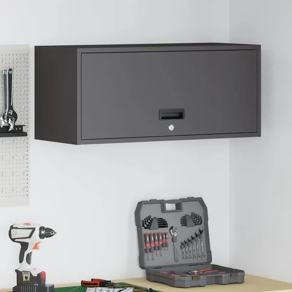 Armoire murale pour garage Noir 80 x 33 x 35 cm