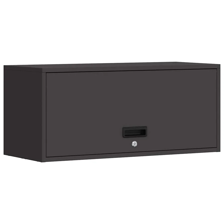 Armoire murale pour garage Noir 80 x 33 x 35 cm - 2